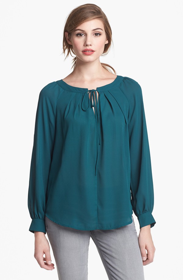 Pleione Tie Front Blouse (Sale: $44.90, After Sale: $68.00)